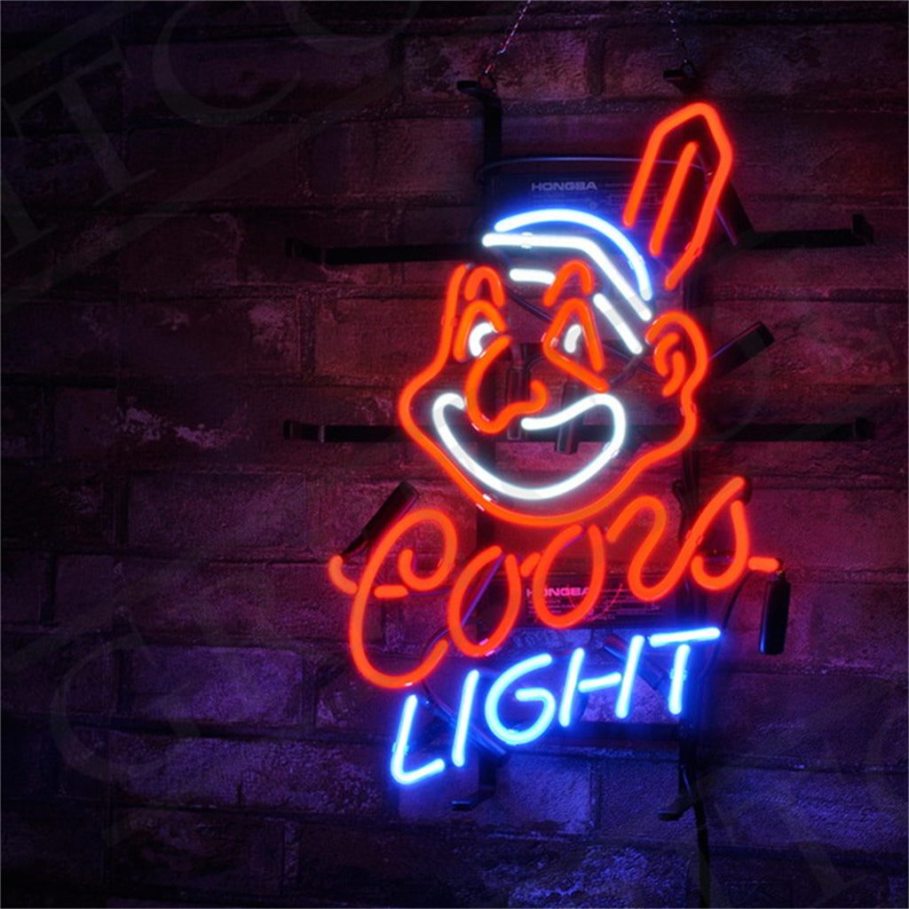 Cleveland Indians Coors Light Beer Neon Signs Light Neon Signs Land