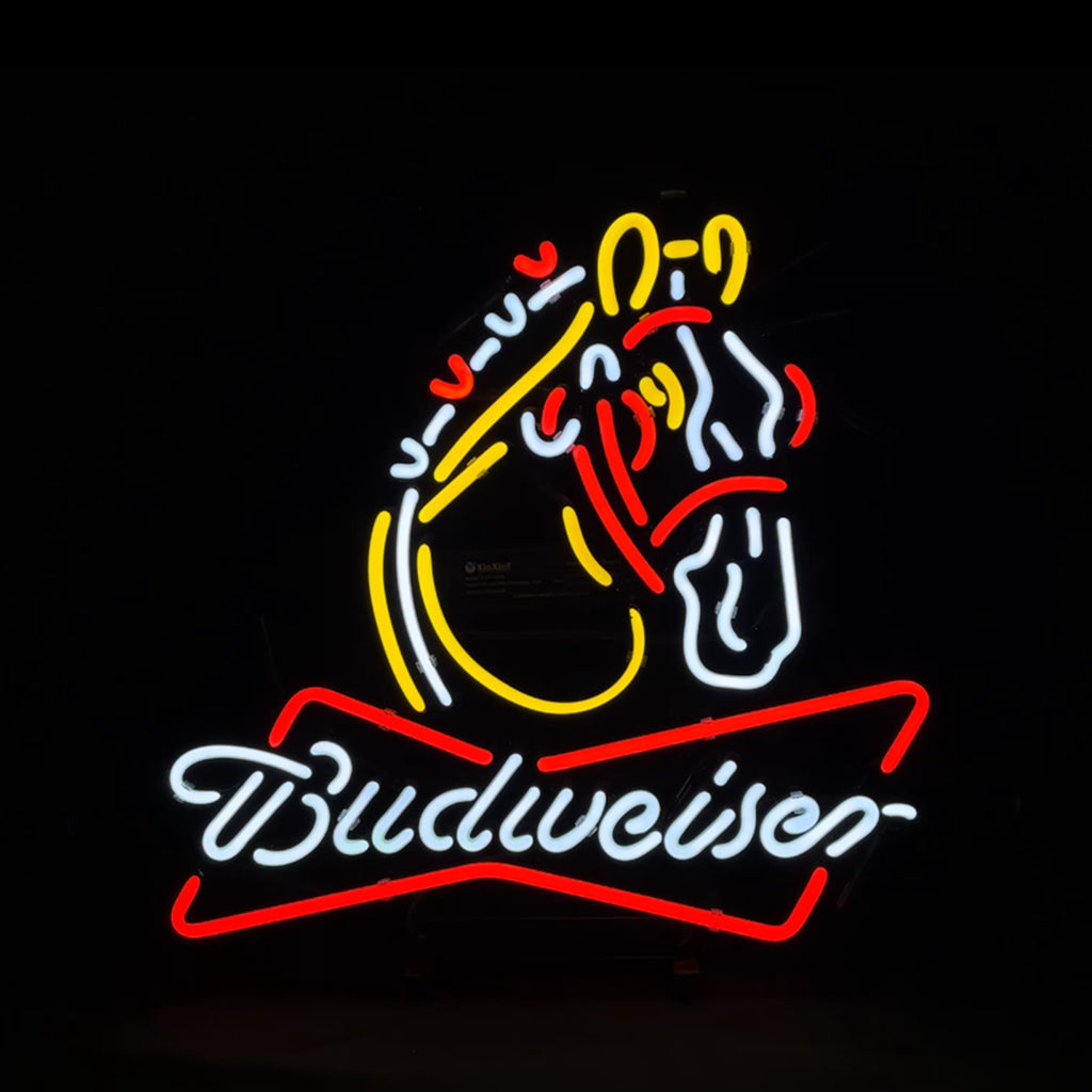 Clydesdale Horse Budweiser Beer Lager Neon Sign Light Neon Signs Land