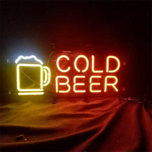 Cold Beer with Mug Neon Sign Neon Sign Light Neon Signs Land