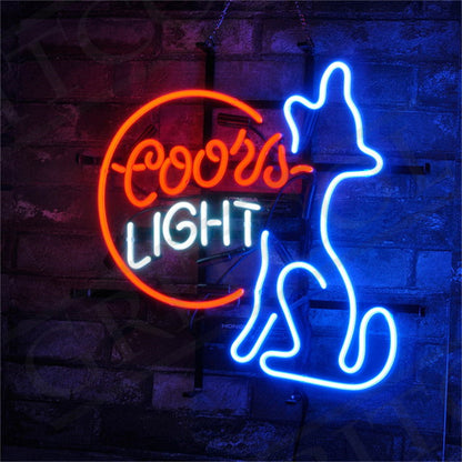 Coors Light Coyote Wolf Moon Neon Signs Light Neon Signs Land