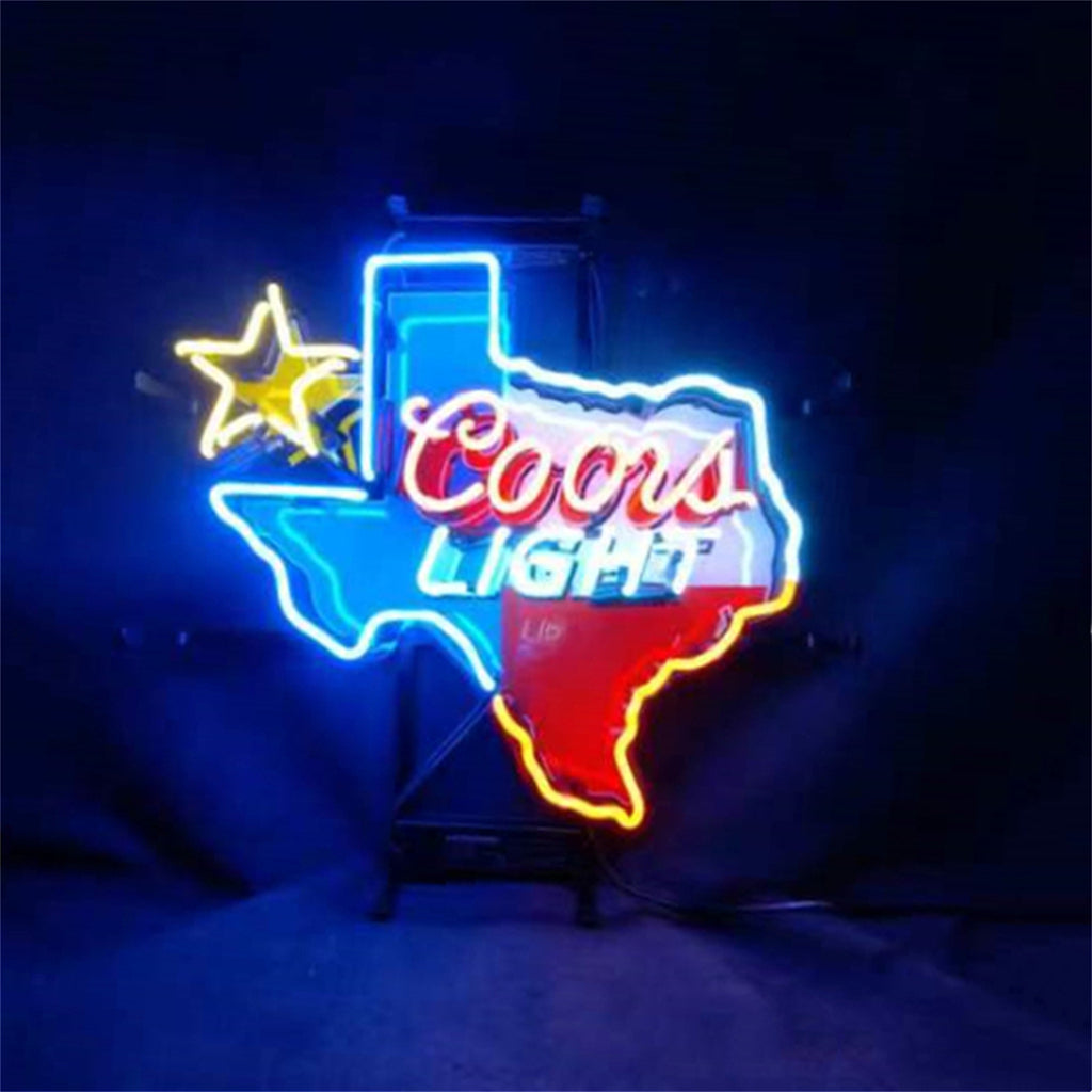Coors Light with Texas Maps Neon Signs Light Neon Signs Land