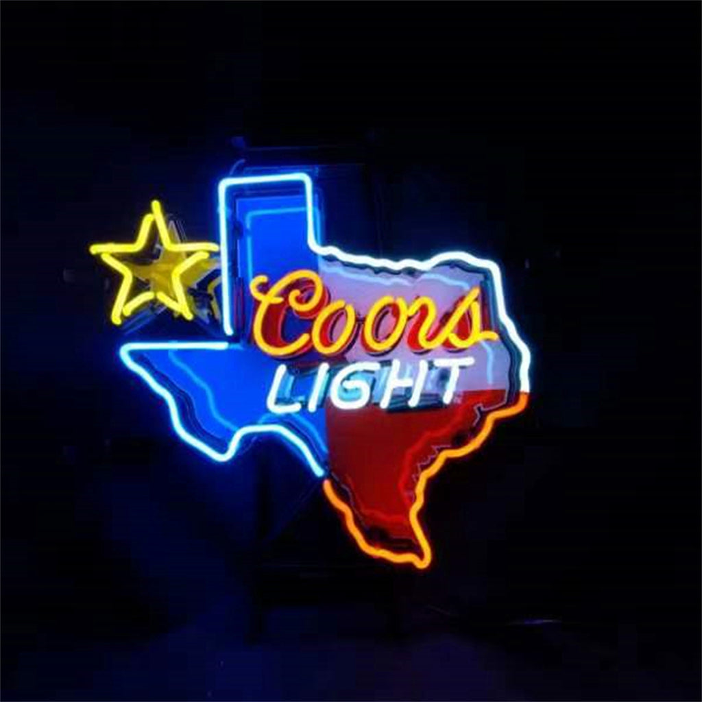 Coors Light with Texas Maps Neon Signs Light Neon Signs Land