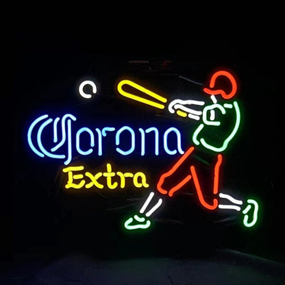 Corona Extra Baseball Player Neon Signs Light Neon Signs Land
