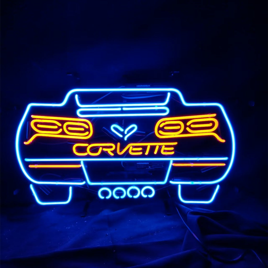 Corvette  Blue Auto Car Neon Signs Neon Signs Land