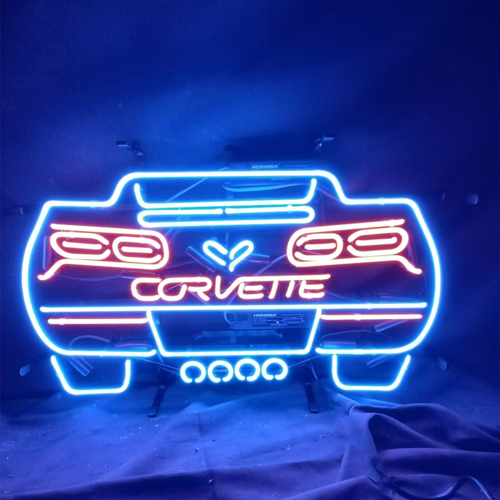 Corvette  Blue Auto Car Neon Signs Neon Signs Land