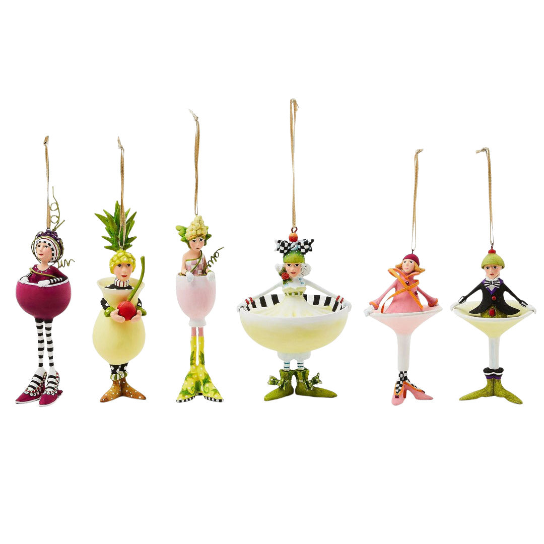 Patience Brewster Mini Cocktail Ornaments, Set of 6