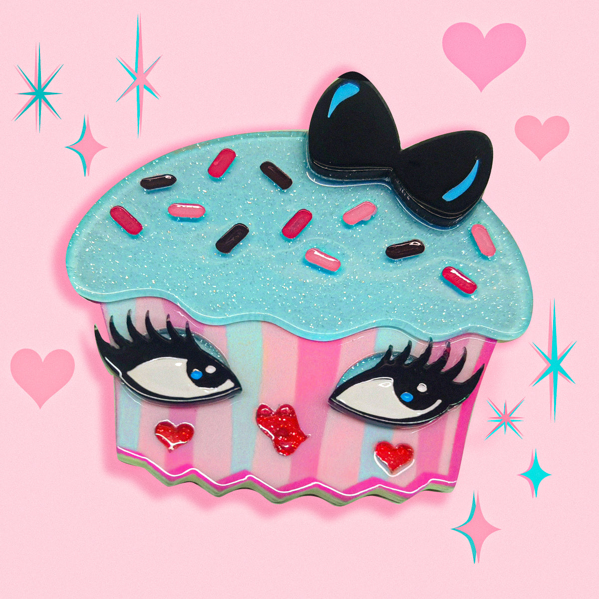 Cupcake Cutie Brooch by Miss Fluff x Lipstick & Chrome Quirks!