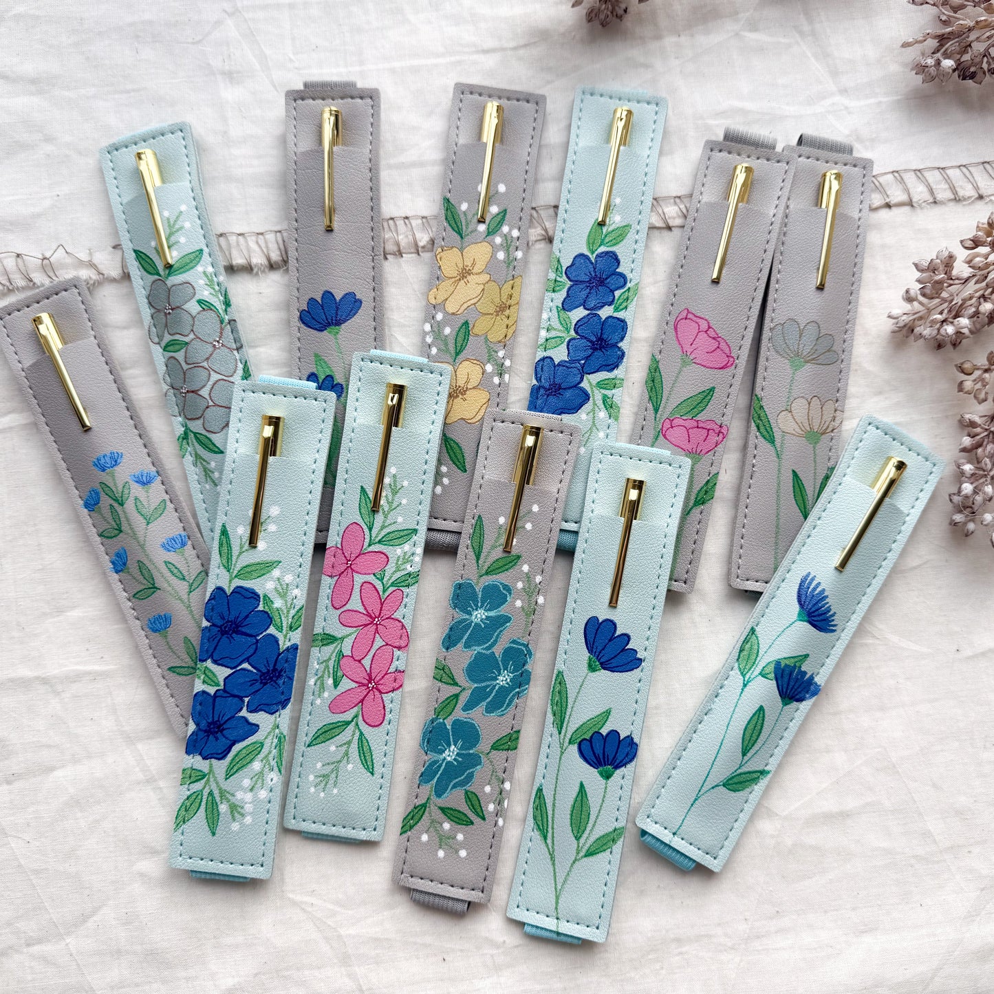 Elastic Pen Holder-Colorful Floral