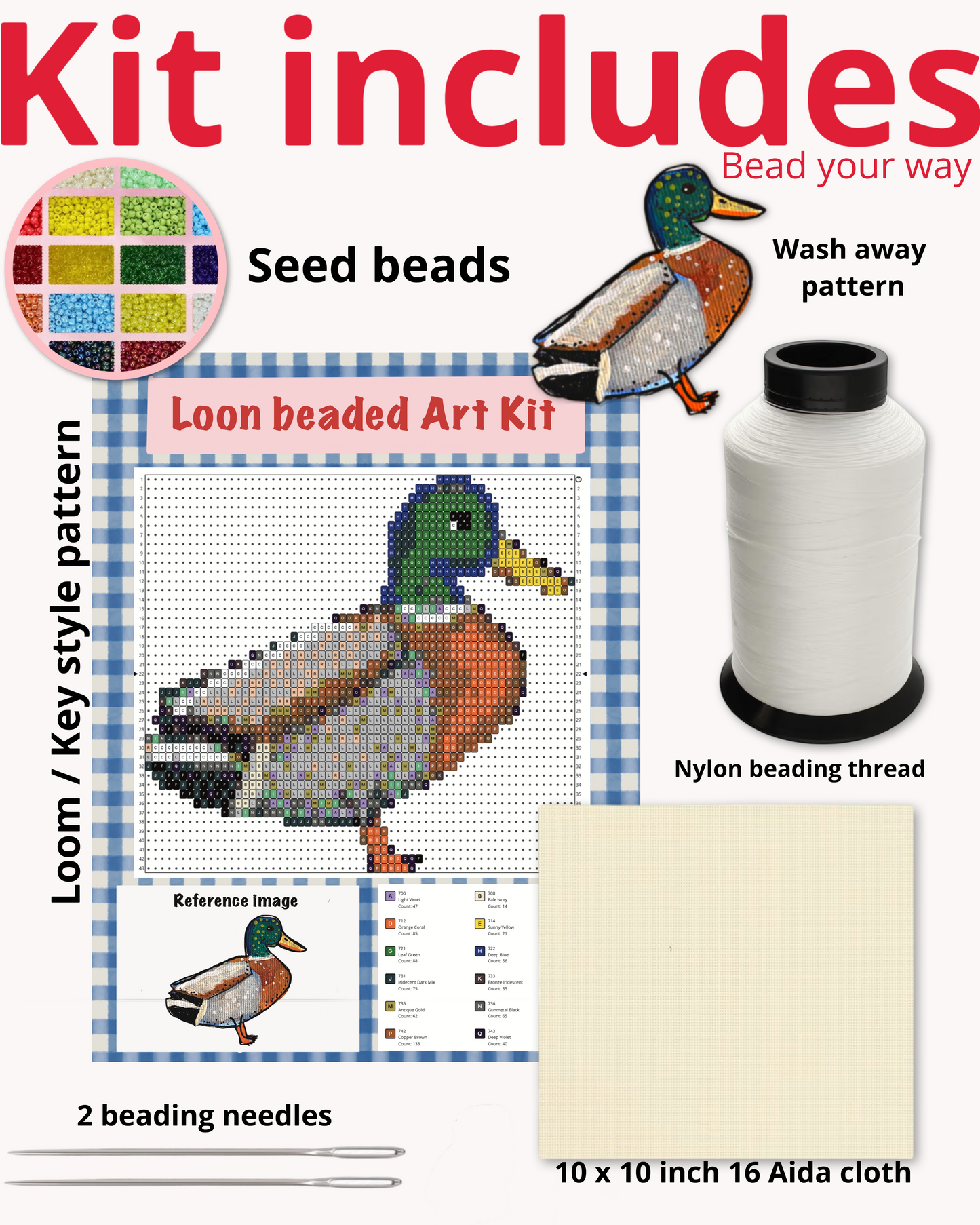 Bass Fish Beaded Art Kit ( L 5 inch )