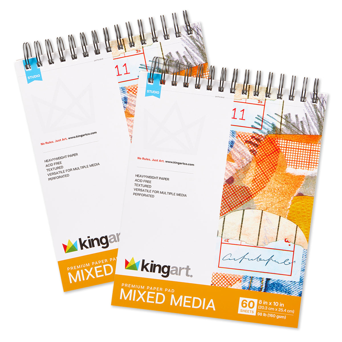 Mixed Media Sketchbooks – Top Spiral - 8" x 10" (2 Pack, 60 Sheets Each)