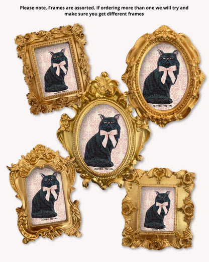 Black Persain Cat - Mini framed print