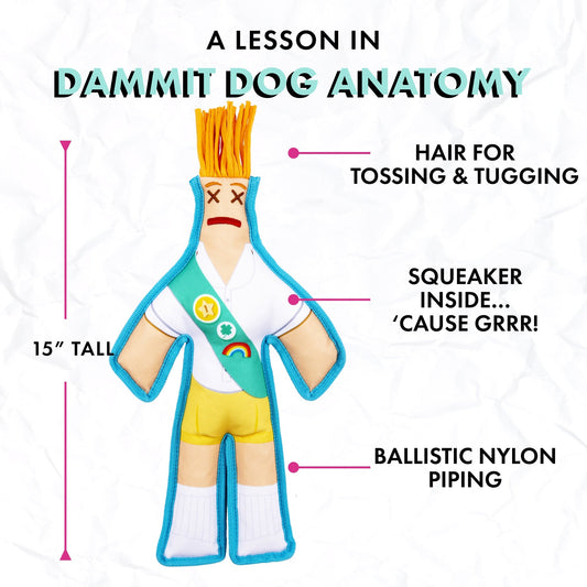 Cookie Scout Squeaky Chew Toy Dammit Dolls