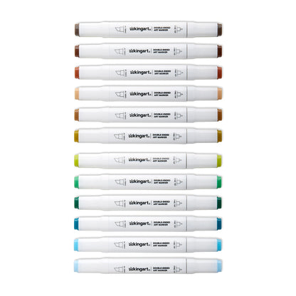 Double-Ended Alcohol Markers - 12 Landscape Colors