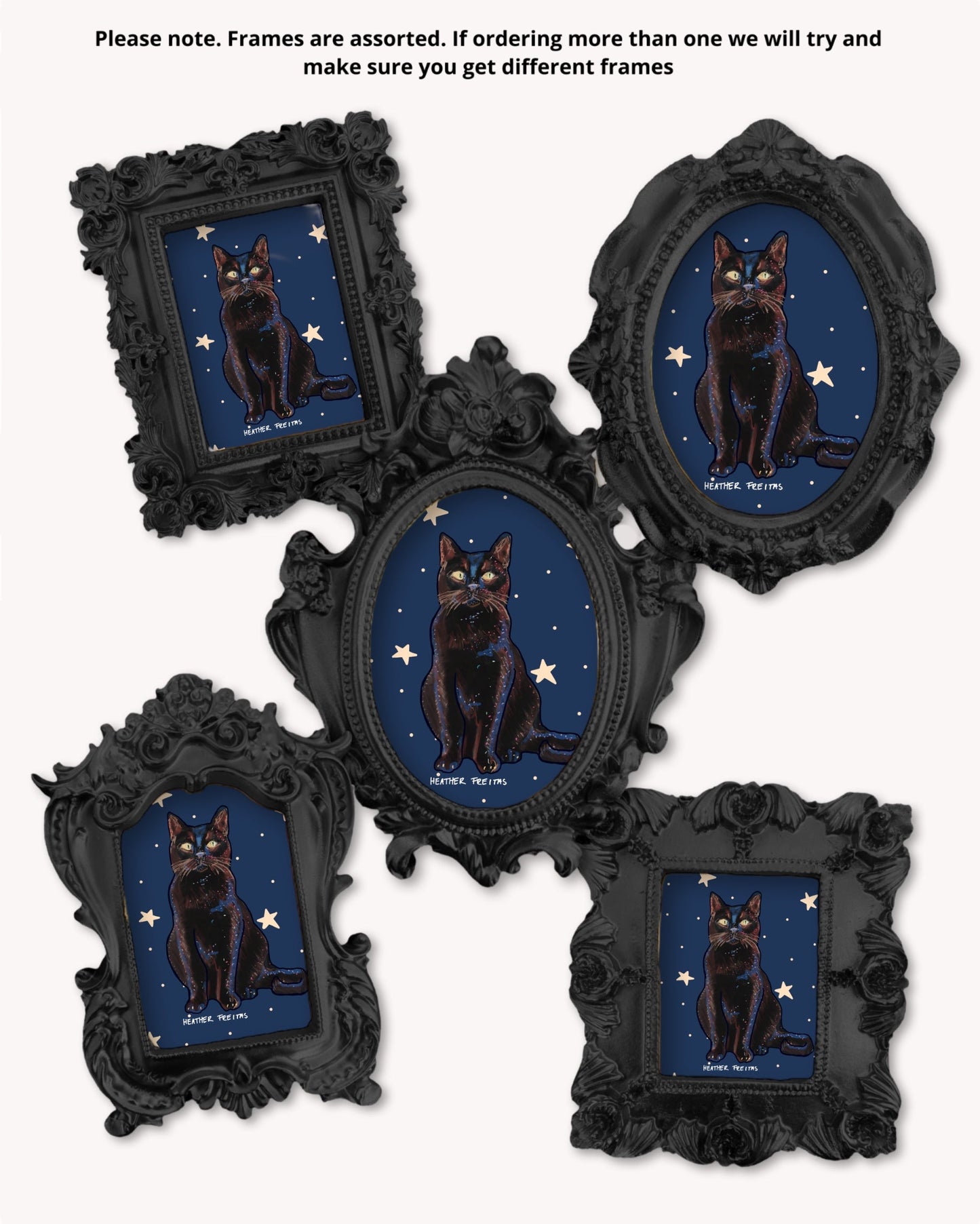 Black Cat - Mini framed print