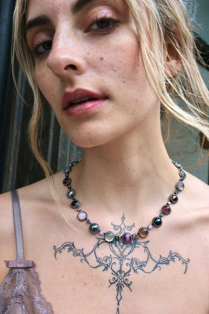 Paint Pot Layering Choker in Punk Rocks (Silver)