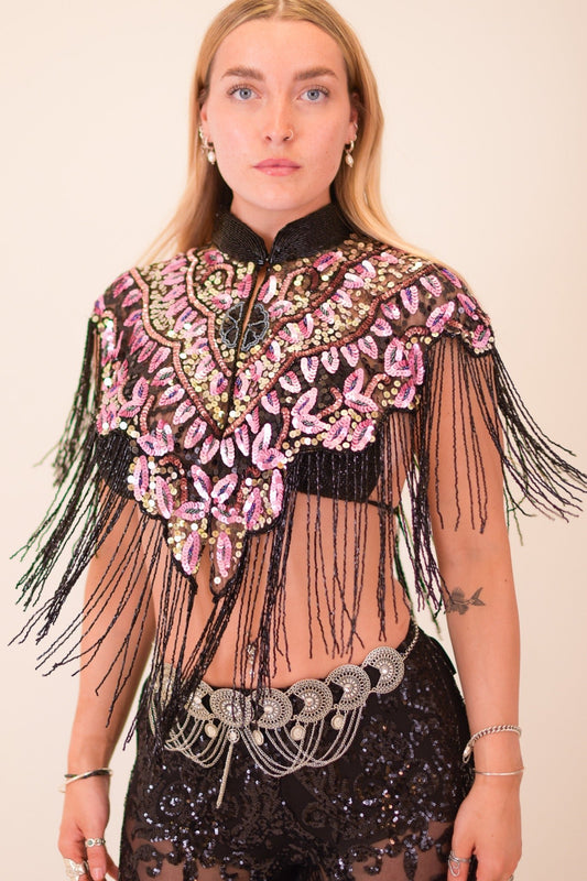 Peony Dreams Beaded Capelet - Creative Freedom Collective