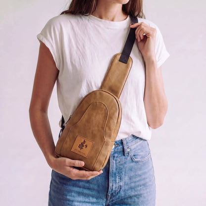 Small Vegan Leather Sling Bag - Crossbody | Buru