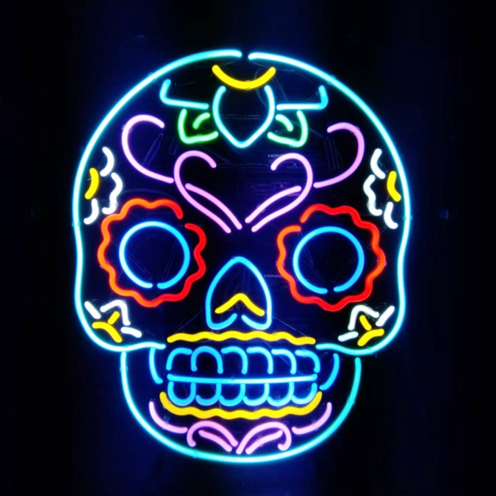 Dia De Los Muertos Hanuted Skull Death Mask Neon Signs Neon Signs Land