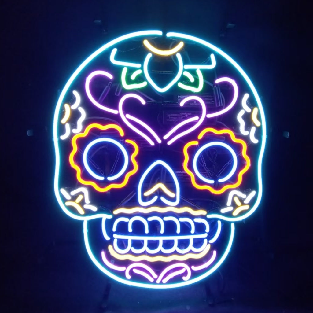 Dia De Los Muertos Hanuted Skull Death Mask Neon Signs Neon Signs Land