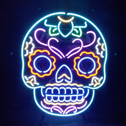 Dia De Los Muertos Hanuted Skull Death Mask Neon Signs Neon Signs Land