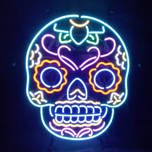 Dia De Los Muertos Hanuted Skull Death Mask Neon Signs Neon Signs Land