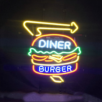 Diner Burger Turn Right Arrow Neon Signs Neon Signs Land