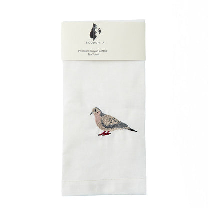 100% Cotton Tea Towels with Bird Embroidery - Kitchen Towels