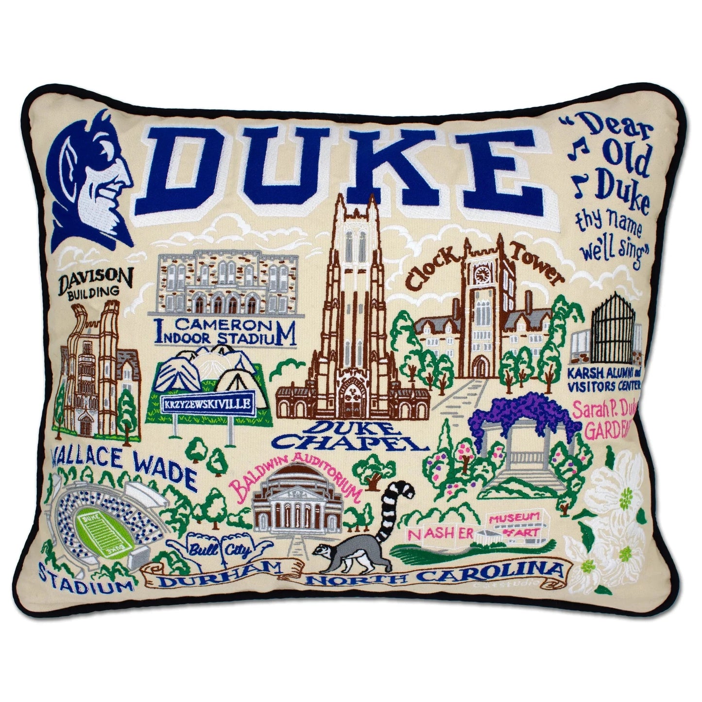 Duke University Collegiate Embroidered Pillow by CatStudio Quirks!