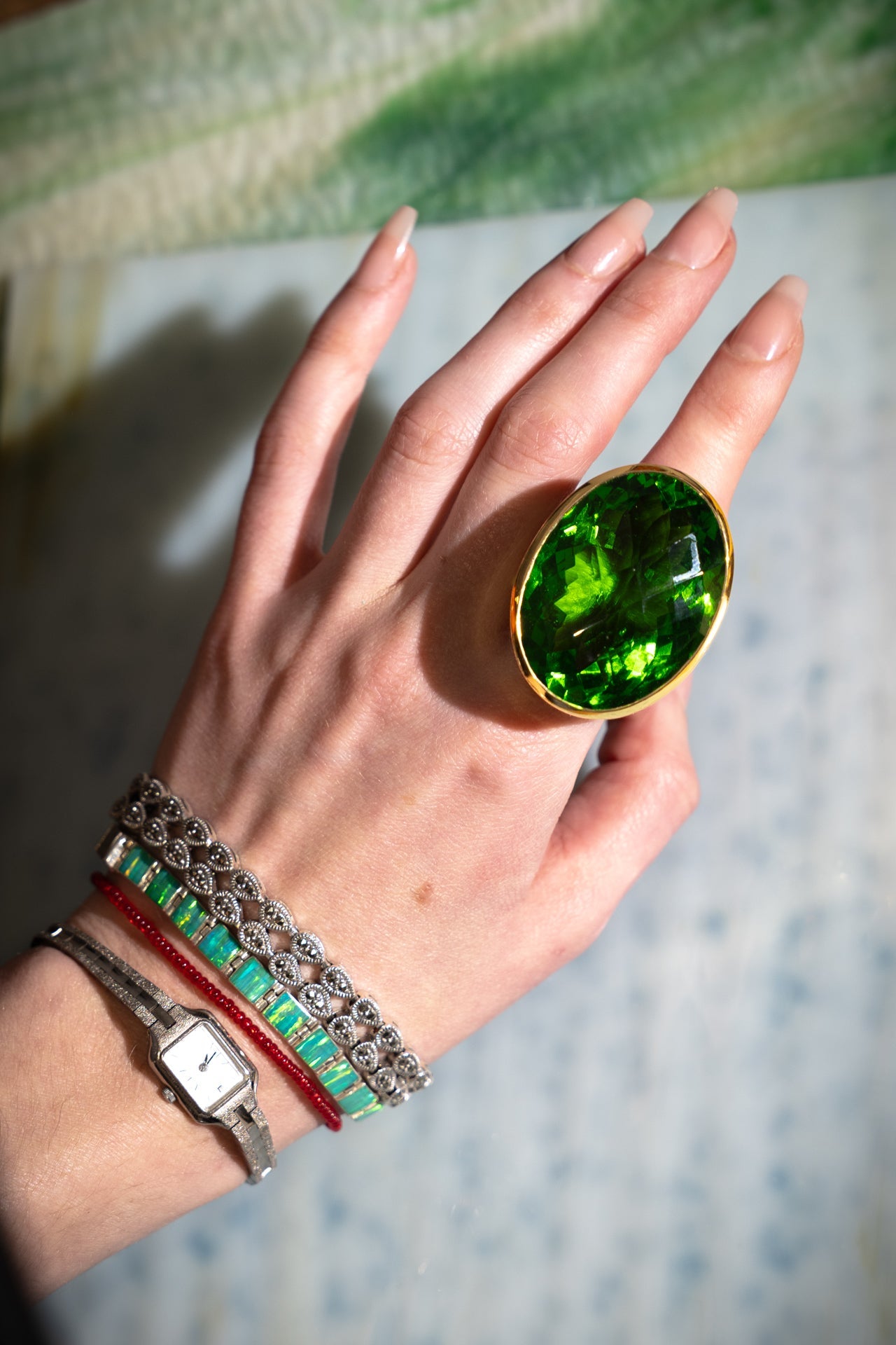 Oval Colossus Ring in Green Envy (Gold) SHIPS IN APRIL