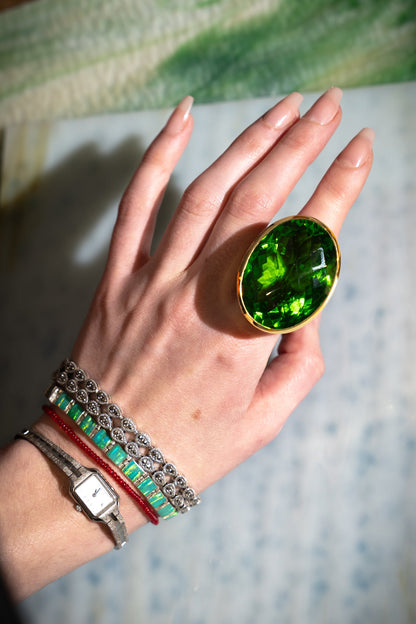 Oval Colossus Ring in Green Envy (Gold) SHIPS IN APRIL