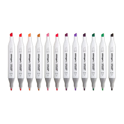 Double-Ended Alcohol Markers - 12 Floral Colors