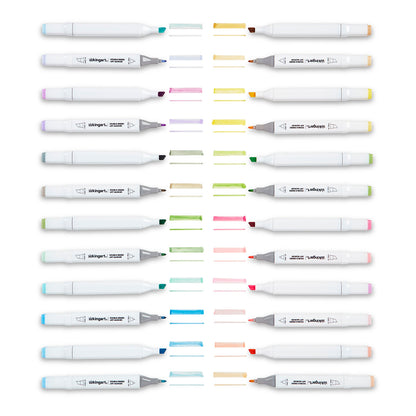 Double-Ended Alcohol Markers - 24 Pastel Colors