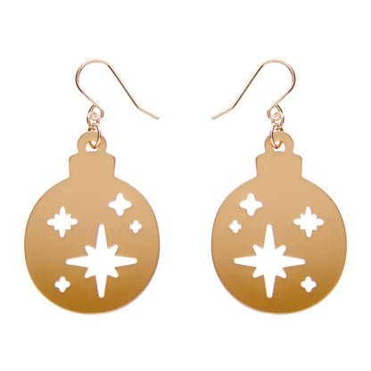 Round Bauble Drop Earrings - Gold