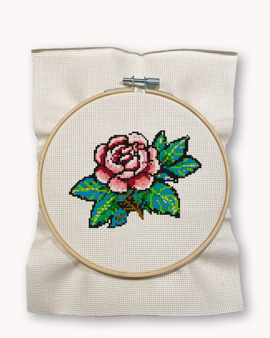Rose Cross Stitch Kit ( LG 5 inch )