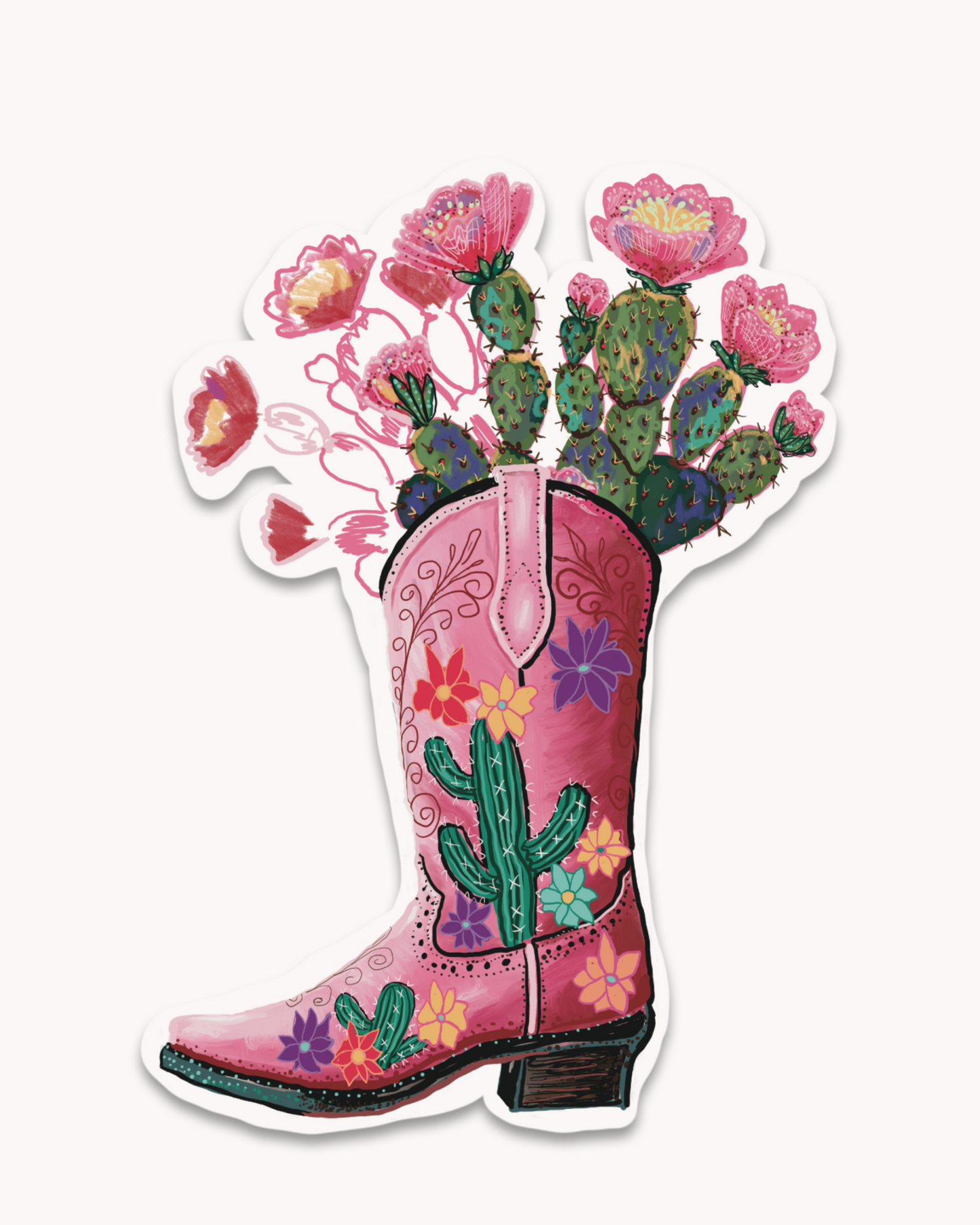 Cactus Boot Sticker
