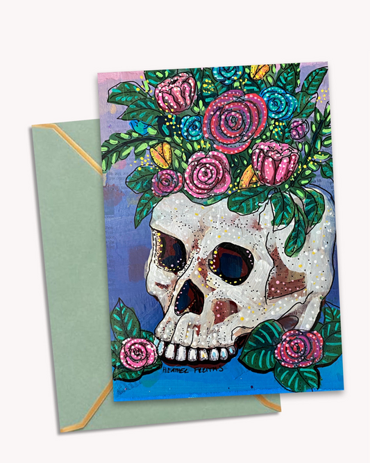 Floral Skull - Greeting Card / Fine Art Print