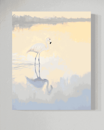 Flamingo at Dawn II – Original Oil Painting