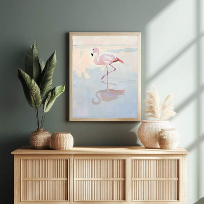 Flamingo at Dawn – Original Oil Painting (20" x 30")