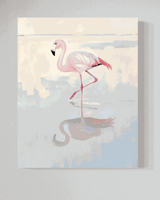 Flamingo at Dawn – Original Oil Painting (20" x 30")