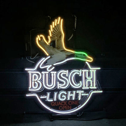 White Busch Light Flying Duck Quack One Open Neon Signs Neon Signs Land