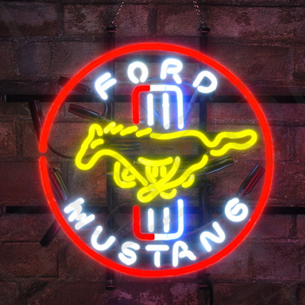 Ford Mustang Racing Car Auto Neon Signs Light Neon Signs Land