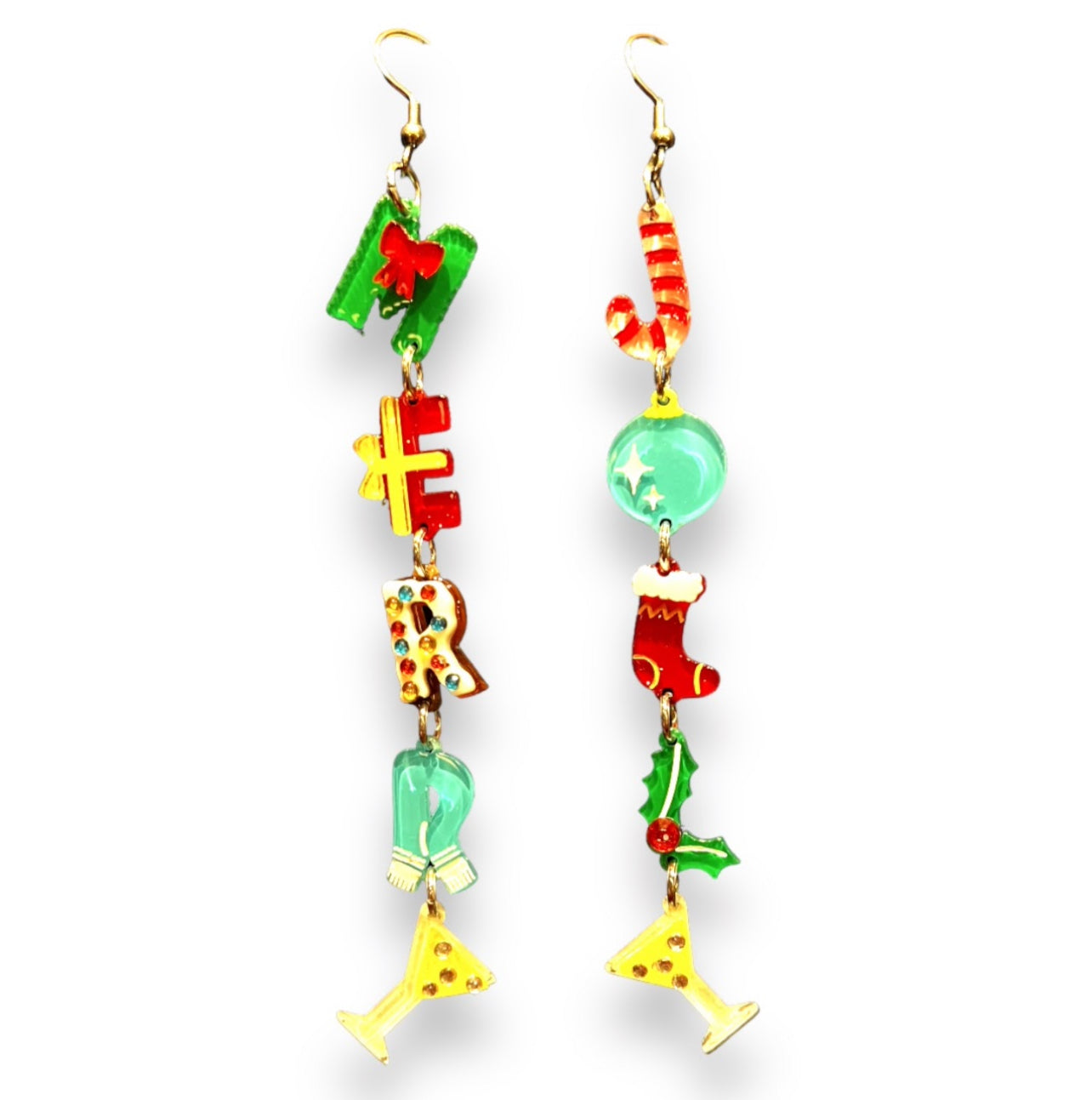Jolly & Merry Christmas Earrings by Lipstick & Chrome Quirks!