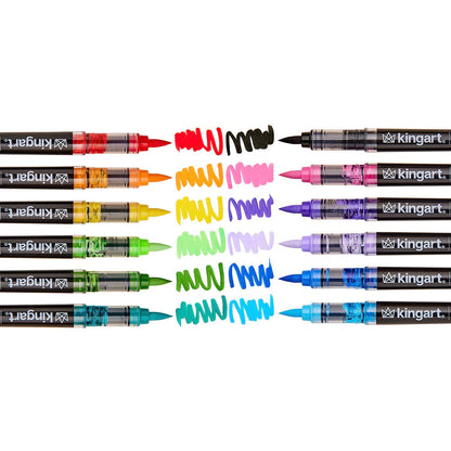 Acrylic Paint Brush Tip Pens - 12 Classic Colors
