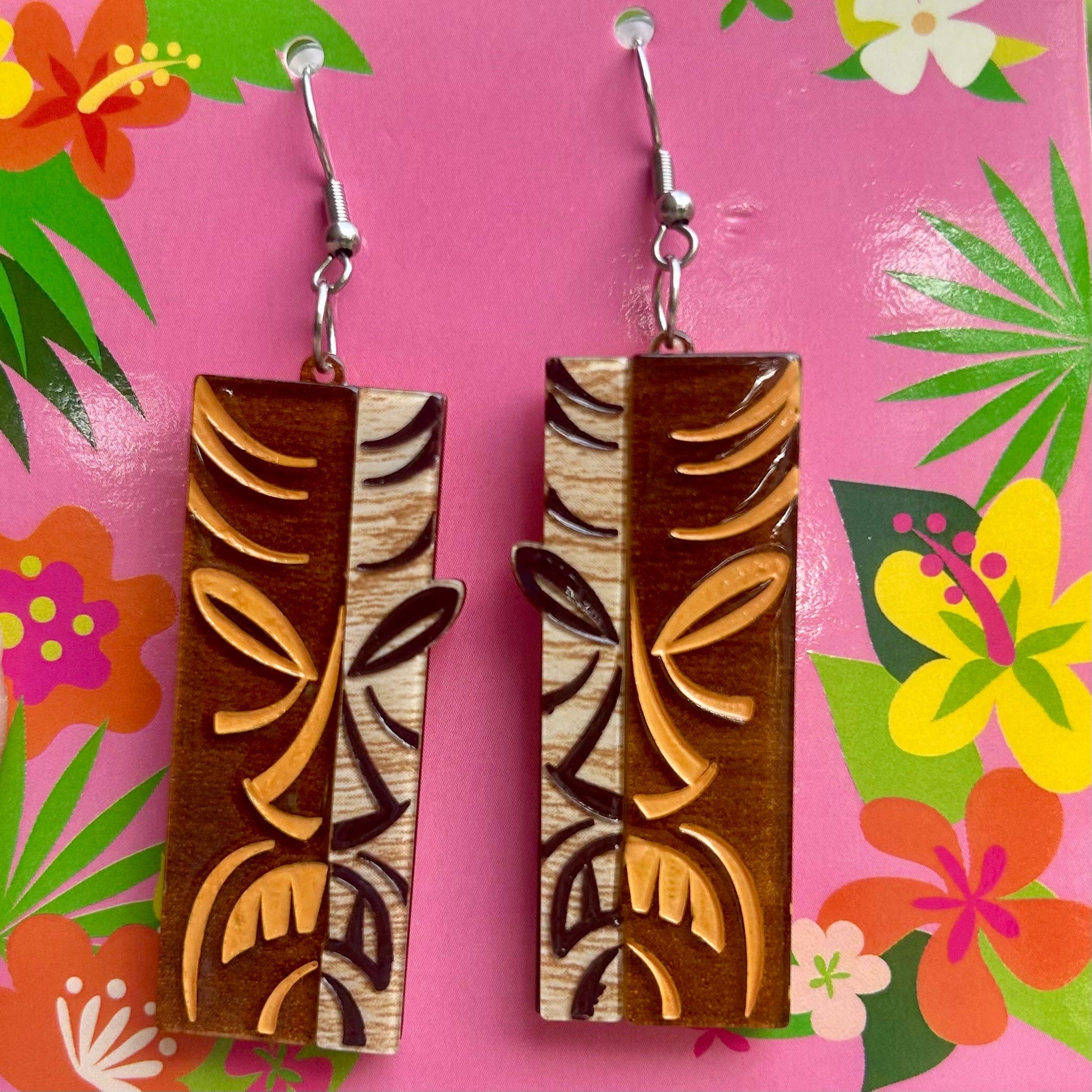 Tiki Totem Earrings by Miss Fluff x Lipstick & Chrome Quirks!