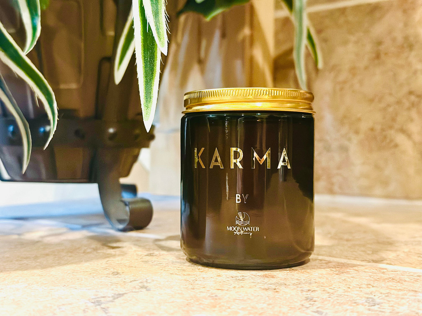 Karma Candle – Intention Candle with Hidden Crystals, 8 oz -- Super Long Lasing