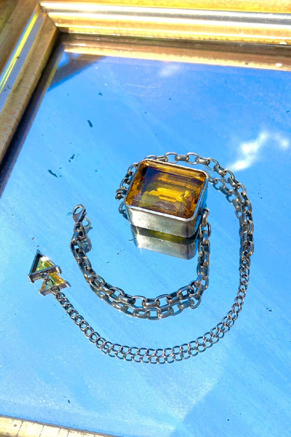 Square Goliath Choker in Golden (Silver) SHIPS IN APRIL