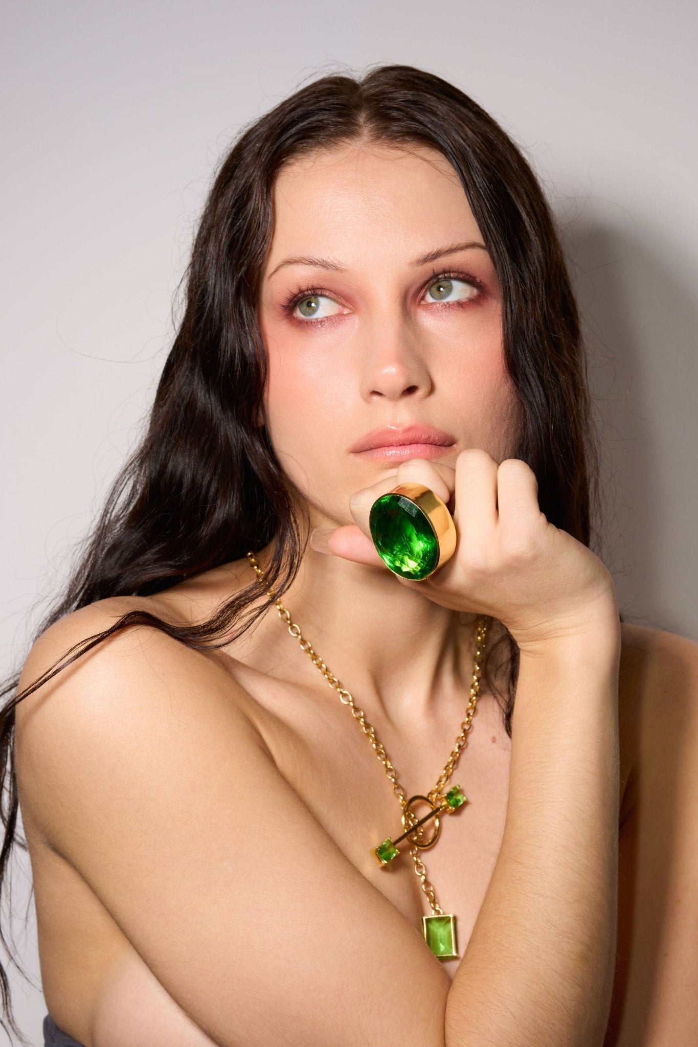 Oval Colossus Ring in Green Envy (Gold) SHIPS IN APRIL