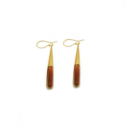 Guru Dangle Teardrop Horn Earrings