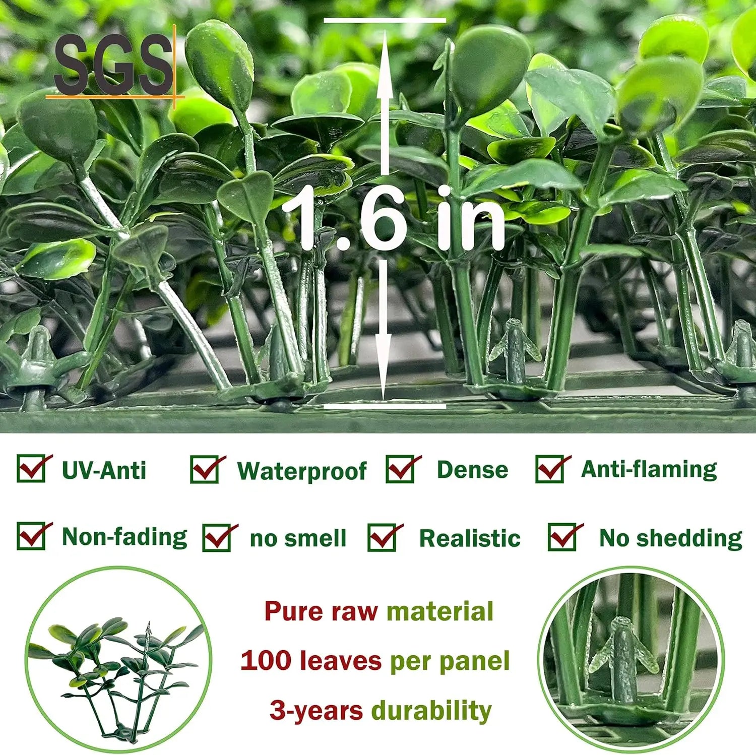 JS Durable Boxwood Green Wall System Vertical Garden Artificial Grass Wall for Party Art Decor Creative Freedom Collective