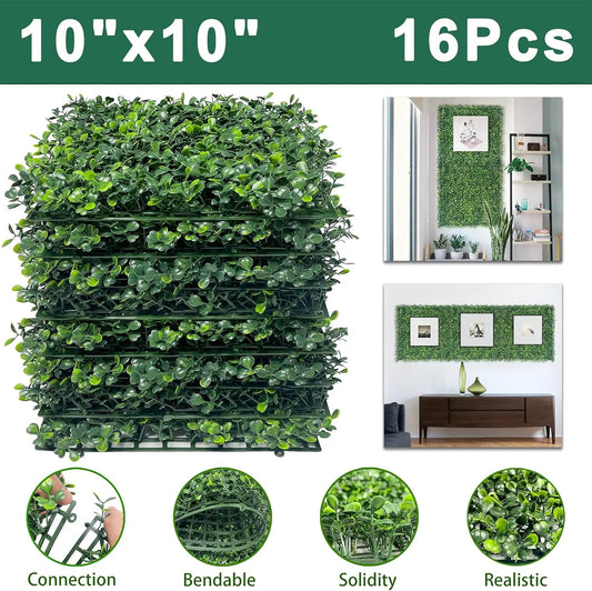 JS Durable Boxwood Green Wall System Vertical Garden Artificial Grass Wall for Party Art Decor Creative Freedom Collective